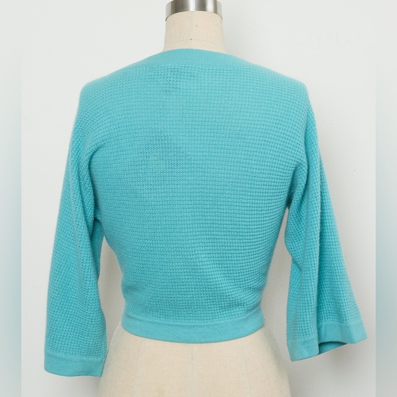 Short-Sleeve Twist-Front Sweater 100%Cashmere [NEW] - Picture 4 of 4